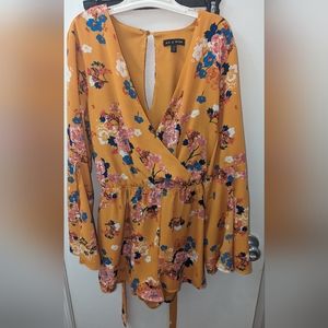 Yellow floral romper